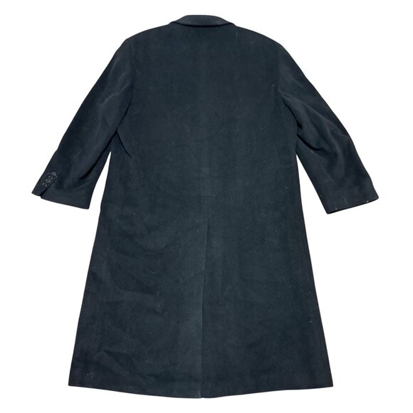 Cashmere Blend Long Overcoat Size L Black by Weatherproof Made in Macedonia - Picture 2 of 6